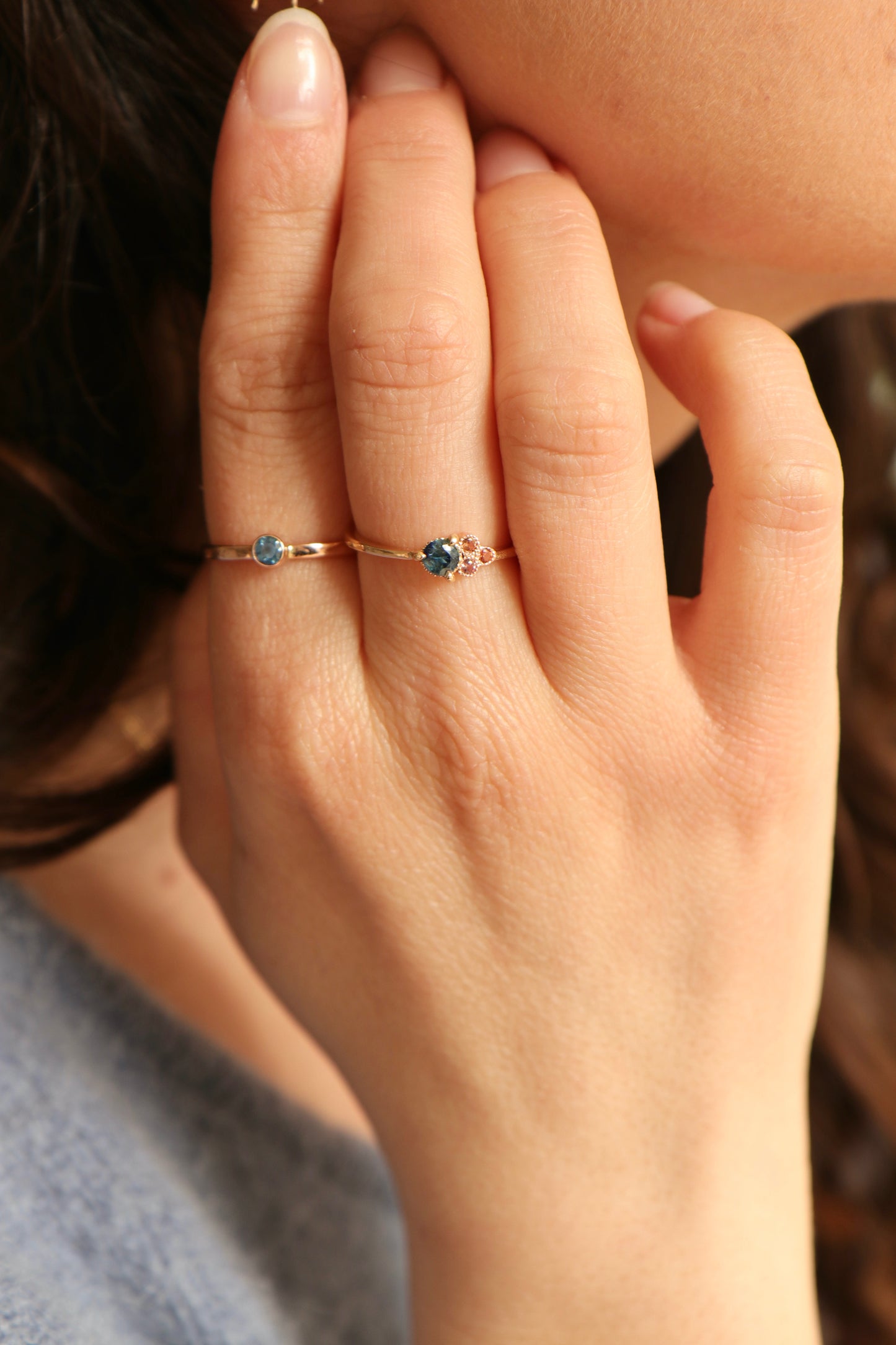 Bague saphir bleu bleuet.