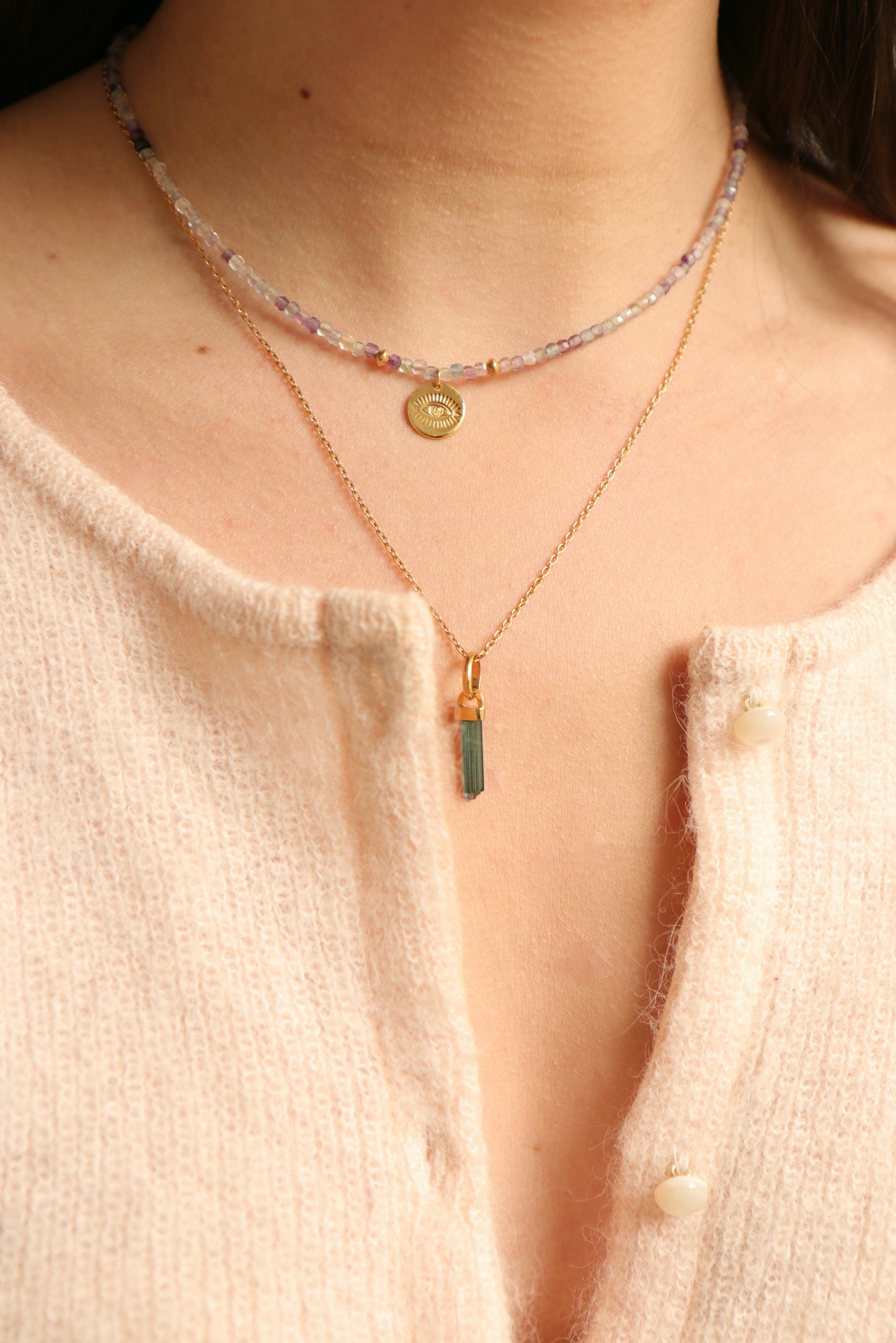 Collier Crystal - Tourmaline verte