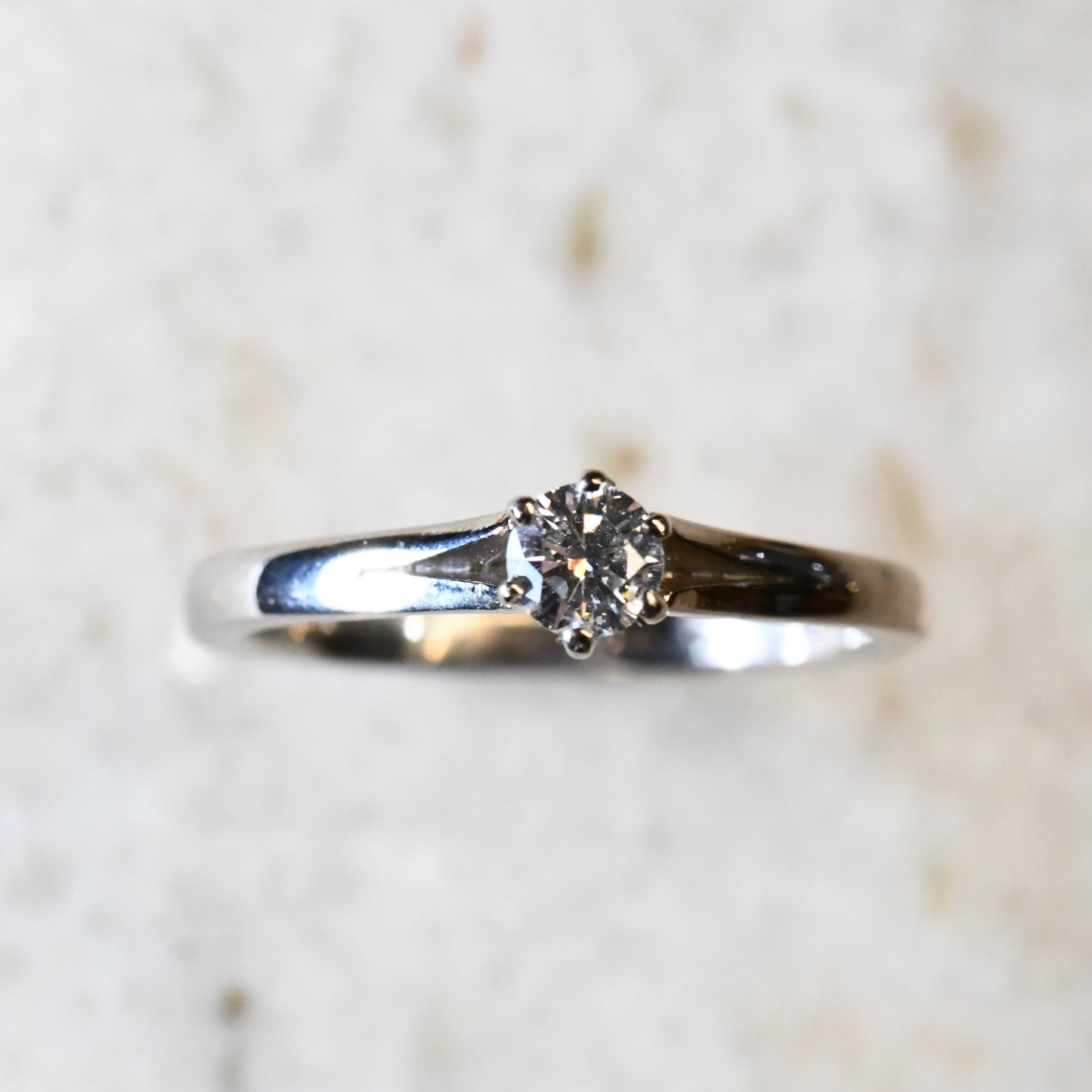 Bague or blanc 18k diamant 0,26ct.