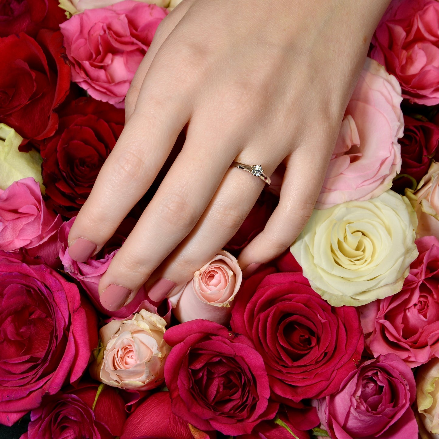 Bague or blanc 18k diamant 0,26ct.