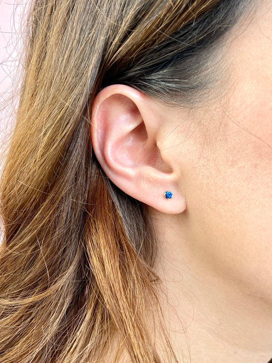 Boucles saphirs bleus & or 750