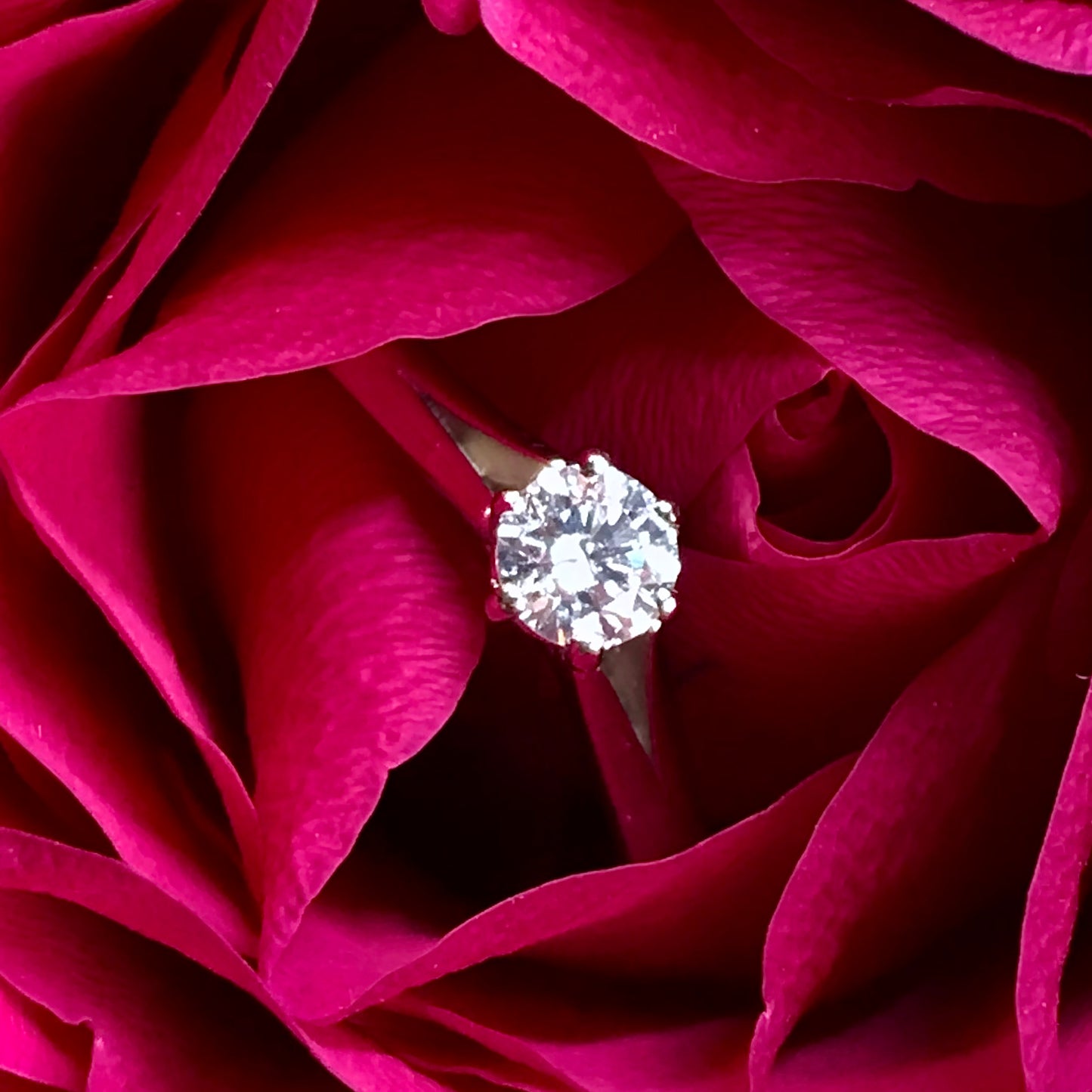 Bague or blanc 18k diamant 0,26ct.