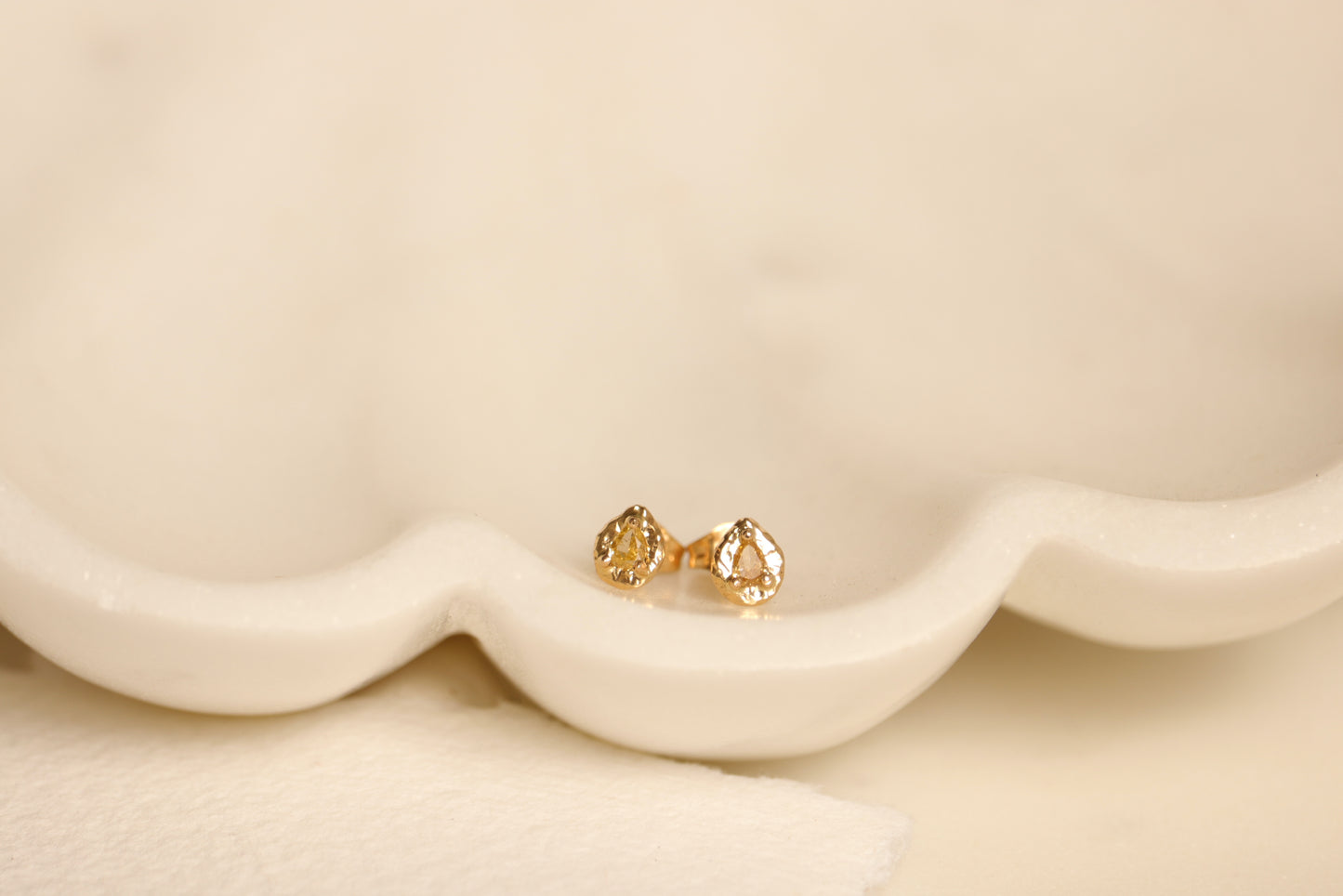 Boucles d’oreilles diamants jaune et or 750