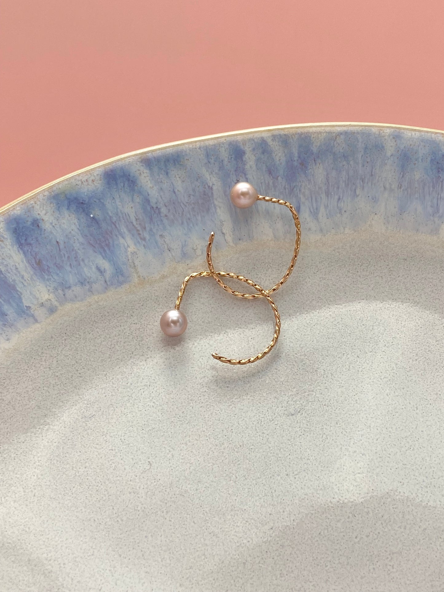 Créoles perles & or rose